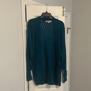 Paraella Teal Open-Front Knit Cardigan